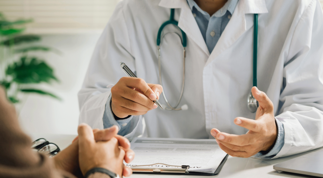 Medical provider talking with patient