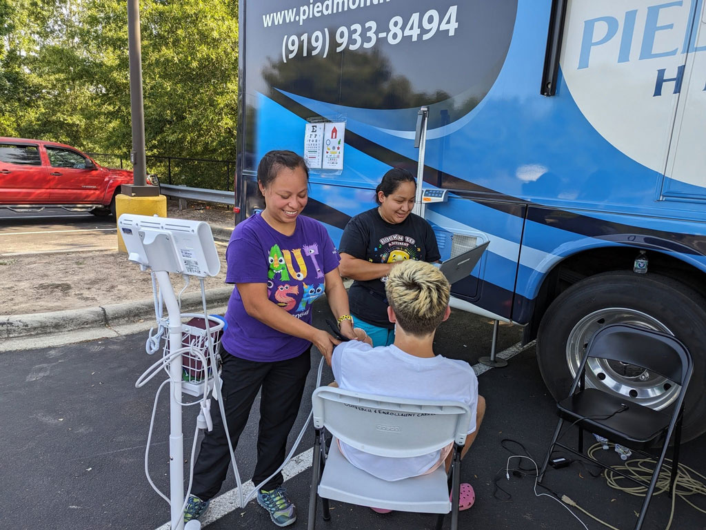 Mobile Unit Sitting outside local community center